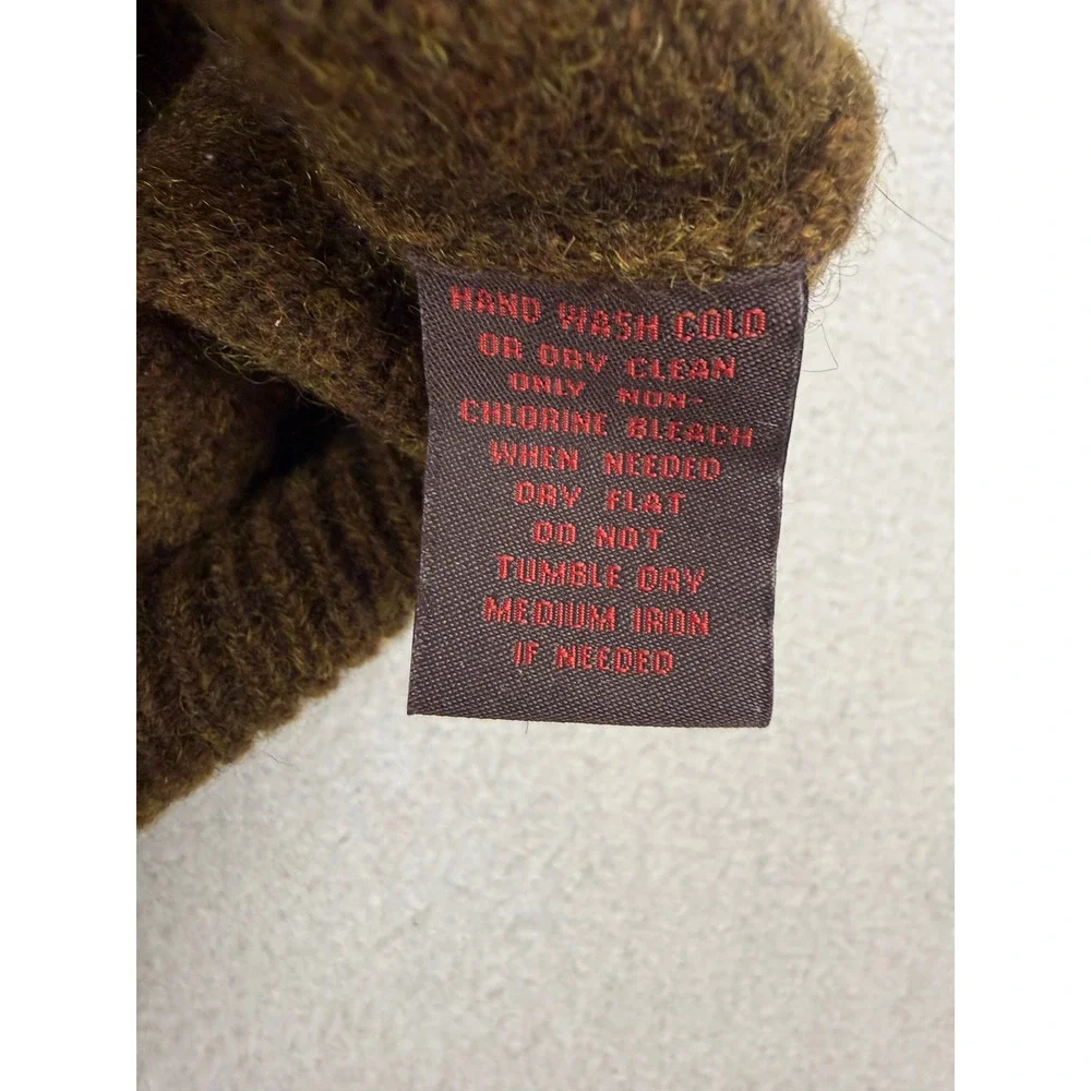 TreVero Crewneck Sweater Mens XL Brown 100% Lambswool Knit Pullover